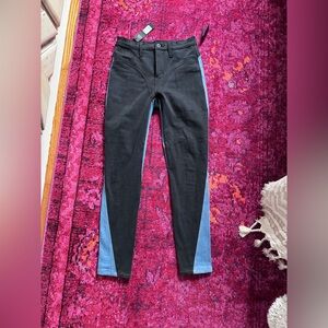 Fashion Nova Black and Blue Skinny Jeans